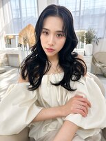 ユイマァル 岡山(YUIMARL)&nbsp;岡山レイヤーカット20代30代40代韓国レイヤー顔周りカット黒髪
