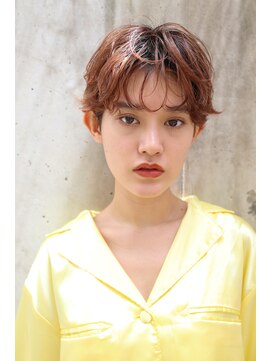 ラボ(Ravo) [Ravo]透け感オレンジベージュ マッシュショート