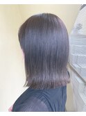 グレージュ/ぱつっと切りっぱなしナチュラルミディ