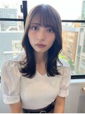 モテ髪セクシーミディくびれヘアワンカール×ホワイトグレージュ