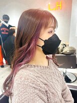 ラッキーヘア 加古川(Lucky Hair)&nbsp;くすみパープルイヤリングカラー×巻き髪ロング【シン】