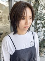 ペイジヘアー(paige hair)&nbsp;伸ばし途中のレイヤーボブ+オリーブブラウン