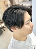 ニュアンスパーマ×センターパート