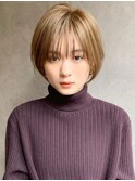 30代、40代/丸みくびれショートボブ×白髪染めハイライト/大宮