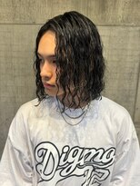 ビンゴ(BINGO)&nbsp;1782渋谷メンズ黒髪ハイライトメッシュツイストスパイラルパーマ