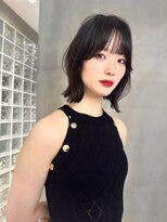 ロンド ジュルード 名古屋(Lond jeloud)&nbsp;黒髪　切りっぱなし　ラインボブ