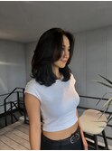 大人外国人風ミディアムレイヤー：Mao Shibasaki