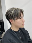 【ニュアンスパーマ】【センターパート】【ホワイトメッシュ】