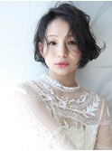 ■M.SLASH元町20-9★■くせ毛風くびれヘア切りっぱなしボブ