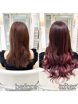 ヴォーグ(VOGUE) シールエクステでデザインハイライトロング☆