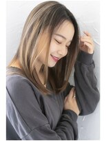 プライズ アイリス 池袋東口店(prize Iris)&nbsp;ストレートヘア前髪なしロングバレイヤージュ