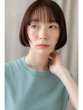 カバーヘア ブリス 上尾西口店(COVER HAIR bliss) 暖色系カラーフレンチカジュアル切りっぱなしボブZ上尾30代40代