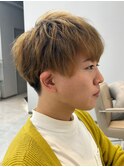 メンズマッシュツーブロ刈り上げ波巻きツイストスパイラルパーマ