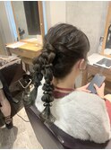 ポニー編みおろしツイン