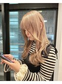 透明感カラーダブルカラーミディアムレイヤー韓国インナーカラー