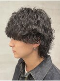 渋谷緩め波巻きスパイラルパーマメンズボブウルフカット19時以降