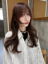 サンプラス(san+)&nbsp;【マユコ】小顔顔まわりレイヤーウェーブココアベージュ