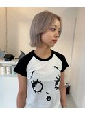white blond / layer bob