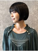 20代30代/ショートボブ/切りっぱなし/ショート/透明感カラー前髪