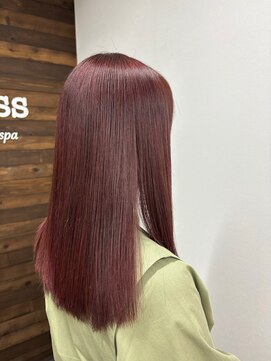 ブレス 横浜(bless) 20代　ロング　ブリーチなし　チェリーピンク　ピンクブラウン