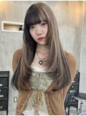 ココアベージュ/オリーブグレー/小顔/黒髪/クラゲヘアー/原宿