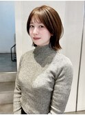 くびれレイヤーボブ顔周りレイヤーボブブリーチなしダブルカラー