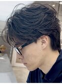 天神メンズパーマフェザーパーマシャドウパーマセンターパート