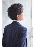 立ち上げバング＊ビジネス＊ツーブロックパーマ