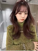 韓国ヘアイメチェンハッシュカット似合わせカットレッドブラウン