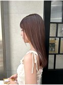 韓国顔まわりレイヤーカットグレージュオリーブベージュブラウン