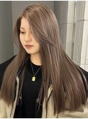 のあグレージュカラー ミルクティーブラウン ケアブリーチ