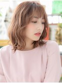 ★チェリーブラウン抜け感ミディアムウルフカット20代30代★1