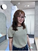 ライトベージュ×パーマ