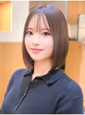 大人ボブ大人ショートボブ切りっぱなしボブ前髪あり前下がりボブ