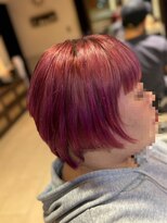 ヘアリゾート粋 ティガ 池袋店(tiga)&nbsp;ブリーチカラー/チェリーピンク/ショートカット