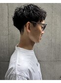 スパイキーショート　マッシュ　センターパート　ビジネス