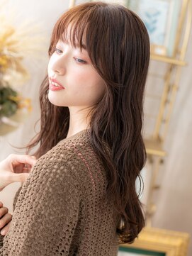 カバーヘア ブリス 上尾西口店(COVER HAIR bliss) ミルクティーブラウンくせ毛レイヤーロングh4上尾20代30代40代