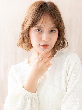 カバーヘア ブリス 志木南口駅前店(COVER HAIR bliss) ミルクティーブラウンゆるふわプードルボブパーマA7志木20代30代