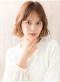 ミルクティーブラウンゆるふわプードルボブパーマA7志木20代30代