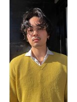 サンアタゴノット(san.atagonot) men's hair/リバースセンターパート/ニュアンスパーマ