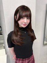 プリアバイポプルス 渋谷(pria by popls)&nbsp;ロングレイヤーハッシュカット顔周りレイヤーカット韓国ヘア