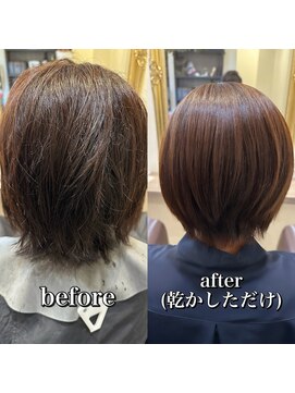 ルフール 千葉店(ref-le) 美髪矯正で自然なツヤのあるショートスタイルに
