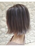 ハイライト#ボブ#グレーアッシュ#大人かわいい