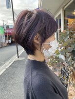 ヘアーエポック(hair epoque) 大人ショート/小顔ひし形/前下がりショート/20代30代/ラベンダー