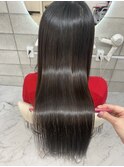 酸性ストレート×水素トリートメント×ダークグレー