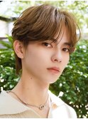 韓国マッシュカルマパーマコンマバングセンターパート黒髪ウルフ
