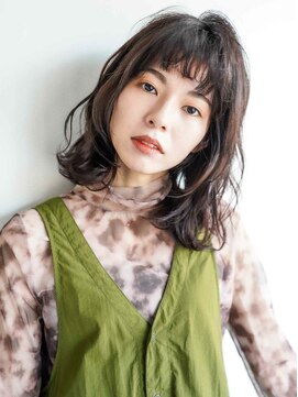 トクテ 吉祥寺(tokute) くびレイヤーエモージュ前髪モテベージュレイヤーミディ/吉祥寺