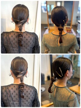 ムード マグ レーベル 南松本(MOOD Mag Label) ヘアセットポニーテール結婚式ドレスヘア大人美人