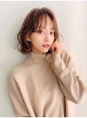 抜け感ミディ×外ハネウェーブ巻き