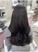 ダークアッシュブラウン/韓国暗めカラー/くびれヘア上野